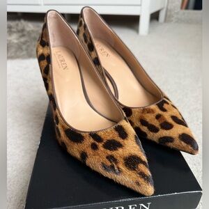 Ralph Lauren Brown Leopard Print Heels